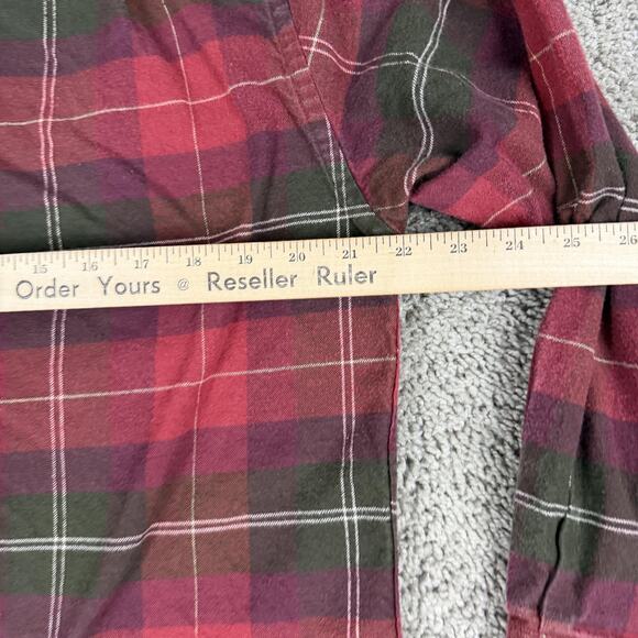 Thunder Shirt Mens XL Red Green Plaid Flannel Button Down Long Sleeve Cotton - Picture 7 of 10